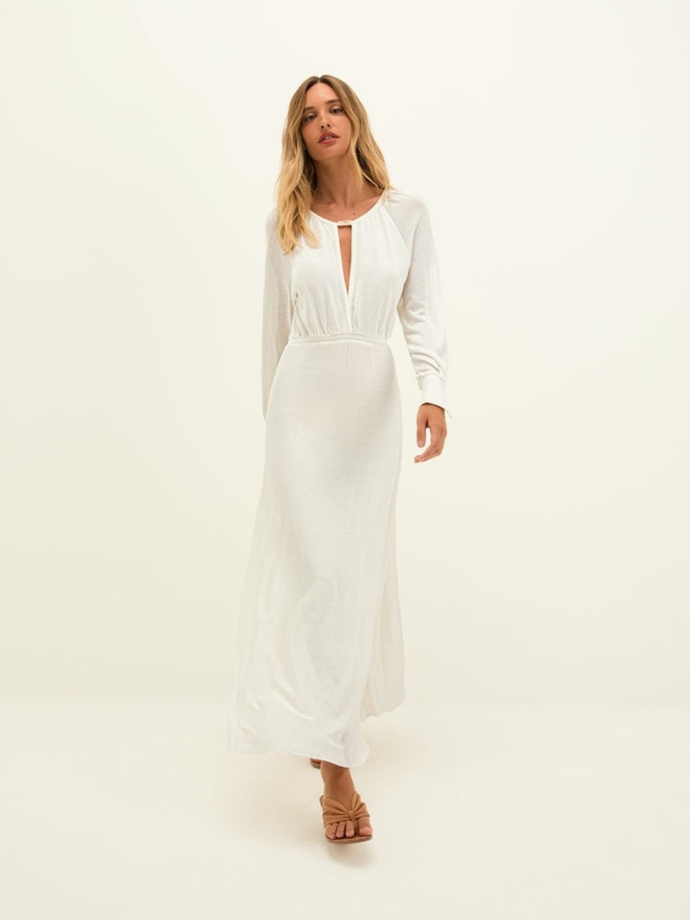 Vix Knit Olivia Long Dress off White Size XS